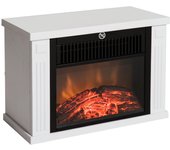 Chimenea eléctrica portátil homcom blanco 34x17x25 cm
