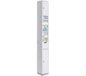 Vounot armario alto de baño, mueble columna para baño 2 puertas y 1 cajón, mueble auxiliar de almacenaje, 20x20x180cm blanco