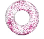 Intex - flotador hinchable con purpurina - diámetro 119 cm - rosado
