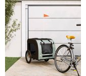Remolque de bicicleta para mascotas gris y negro vidaxl
