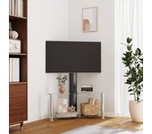 Vidaxl mueble tv esquina 2 niveles para 32-70 pulgadas negro plateado