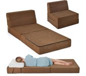 Sofá cama plegable 3 en 1, sofá de suelo con funda extraíble y lavable, colchón plegable de espuma de densidad de 15 cm, sofá cama convertible para