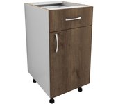 Mueble bajo haaus karo, 1 cajón, 1 puerta, roble bronce/blanco, 40 x 50 x 80 cm