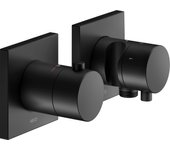 Keuco edition 11 thermostatarmaturen set oculto para 3 consumidores con conexión de manguera y soporte de ducha, 51153371232, color: negro mate