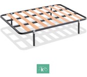 Somier 90 x 180 cm tubo de acero 30x30 mm láminas de chopo con patas