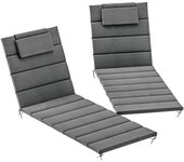 Cojines para tumbonas outsunny poliéster, espuma gris oscuro 203x66x3 cm 84g-546v00cg