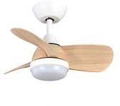 Ventilador de techo pirdo motor dc led 6 velocidades 3-4-6k - blanco/haya