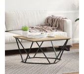 Mesa de café vidaxl roble sonoma tablero de partículas y metal mediana
