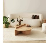 Mesa de café canopus, mesa de centro baja, revistero para sofá, estante de la sala de estar, 90x90h35 cm, roble