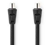 Cable coaxial - iec (coaxial) macho - iec (coaxial) macho - niquelado - 90 db - 75 ohm - doble blindado - 1.50 m - redondo - pvc - negro - label