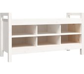 Banco de entrada zapatero 110 x 40 x 60 cm madera maciza de pino blanco 02_0010943