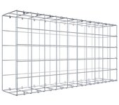 Gabión para montar con dimensiones 100 cm x 50 cm x 20 cm (l x a x p), malla 10 x 10 cm, anillo en c,. atenc.: falta una reja - diámetro del cabl...