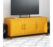 Vidaxl mueble de tv de acero amarillo mostaza 100,5x39x43,5 cm