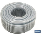 Manguera pvc cristal c/refuerzo 8x14mm/100m