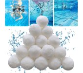 Bolas filtrantes para piscina de 900 g, reemplazan 32 kg de arena para filtros de piscina, medios filtrantes de fibra para piscinas, bolas filtrantes