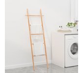 Vidaxl toallero escalera madera maciza de nogal 170 cm