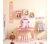 Juego tocador castillo espejo cajón tapa removible múltiples accesorios niñas rosa
