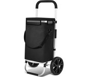 Carrito de compra - 40 l negro máx. carrito de compra de 40 kg - asa regulable - 2 ruedas - compartimento isotérmico