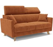 Francy sofá cama con reposacabezas ajustables 180 cm (mat. 140x197) naranja