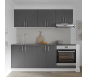 Set cocina haaus karo v10, antracita/blanco, encimera thermo 28 mm, l 200 cm