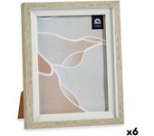 Marco de fotos 18,8 x 23,8 x 2 cm cristal beige blanco plástico (6 unidades) - marca: gift decor - ean: 4899888604259
