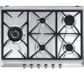 Placa de gas de 5 quemadores empotrada en acero inoxidable smeg srv575gh5