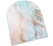 Placa de cristal para chimenea, zócalo protector de chimenea, diseño moderno | 80x70 | rectángulo | patrón fluido abstracto