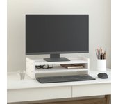 Vidaxl soporte de monitor madera maciza de pino blanco 50x27x15 cm