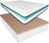 Pack canapé abatible (blanco) con colchón viscoelástico con muelles biomax,envio y montaje incluido, 135x190cm