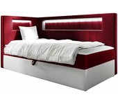 Cama continental baltimore 172, continental, individuales, rojo, 80x200, tapiz, cuero ecológico, somieres, 92x212x104cm