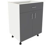 Mueble bajo karo haaus, 1 cajón, 2 puertas, antracita/blanco, 60 x 50 x 80 cm