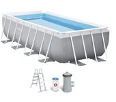 Piscina elevada rectangular prism frame intex con depuradora