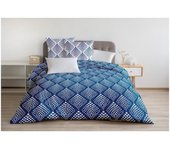 Juego nórdico 240 x 260 cm: funda nórdica + 2 fundas de almohada 100% algodón azul