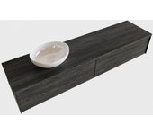 Mondiaz lush 180cm mueble de baño antracite con 2 cajones. con lavabo izquierda sin orificios blanco brillo