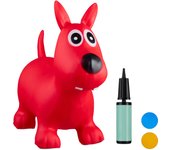 Relaxdays saltador hinchable perro para niños hasta 50 kg sin bpa, plástico, rojo, 50 x 26 x 60 cm