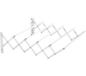 Tendedero de pared extensible y plegable homcom de metal 63,5x60x20 cm blanco