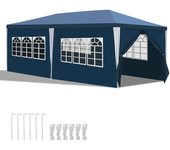 Pabellón carpa camping boda fiesta carpa jardín pabellón fiesta carpa pe lona 3x6m azul