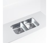 Fregadero 2 senos de acero inox cuadrado cata modelo cb 2
