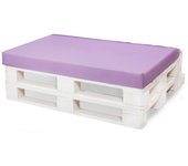 Cojin palé 120x40x10cm asiento, cojin palé morado claro, cojin muebles jardin, cojin jardin, cojin palé plano, muebles palé