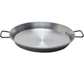 Paellera para induccion ø50cm fabricada en acero pulido pata negra