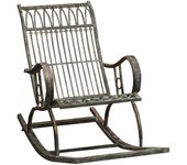 Biscottini mecedora de jardín de hierro forjado - sillón relax con acabado envejecido - mecedora para terrazas y balcones - 127x64x90 - made in italy