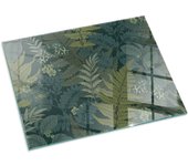 Placa de cristal para chimenea, zócalo protector de chimenea, diseño moderno | 80x60 | rectángulo | motivos vegetales con mariposas