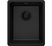 Primagran fregadero bajo encimera todo negro 36x44cm, fregadero cocina 1 seno + sifón, fregadero granito al mueble 40cm - venecia easy