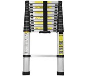 Escalera extensible telescópica hasta 150 kg escalera de aluminio estable de 3,8 m