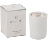 Vela perfumada de 50 horas en tarro de vidrio blanco de 9x9x11 cm