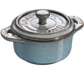 Mini cocotte ceramique staub, ancient-turquoise
