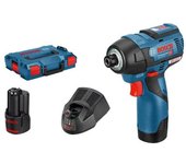 Destornillador gdr 12v-110 bosch + 2 baterías 3,0ah + l-boxx - 06019e0005