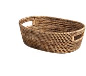 Cesta de ratán ovalada con asas h&h cm 33x24x10h.