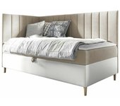 Cama continental baltimore 164, continental, individuales, de color marrón claro, 80x200, tapiz, cuero ecológico, somieres, 88x208x115cm