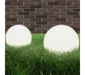 Vidaxl juego de lámparas de bola led 2 piezas esféricas 25 cm pmma